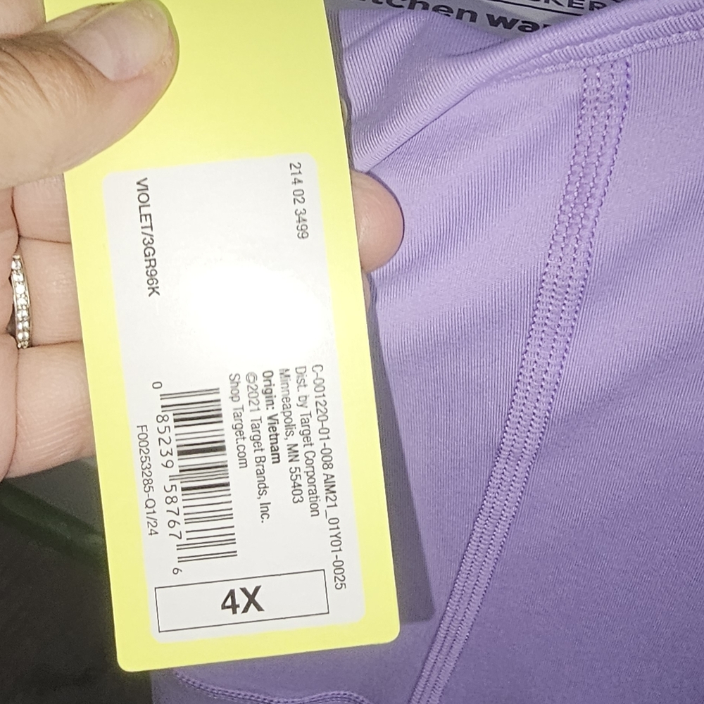 All in Motion Lavender Tank Unitard/ Romper Shorts+tank+ Bra Plus Size 4x - Picture 4 of 6